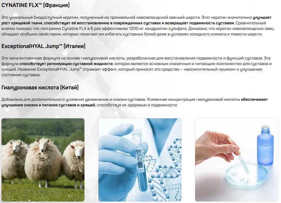 Состав препарата для суставов Флексанол (Flexanol) №2