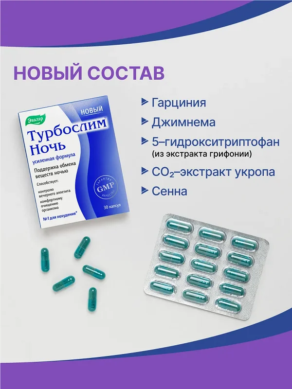 Состав препарата Турбослим Ночь для похудения