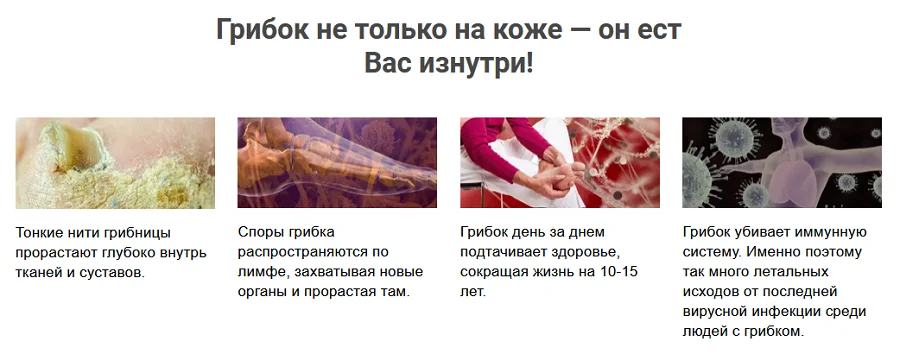 Грибок не только на коже - он ест Вас изнутри!