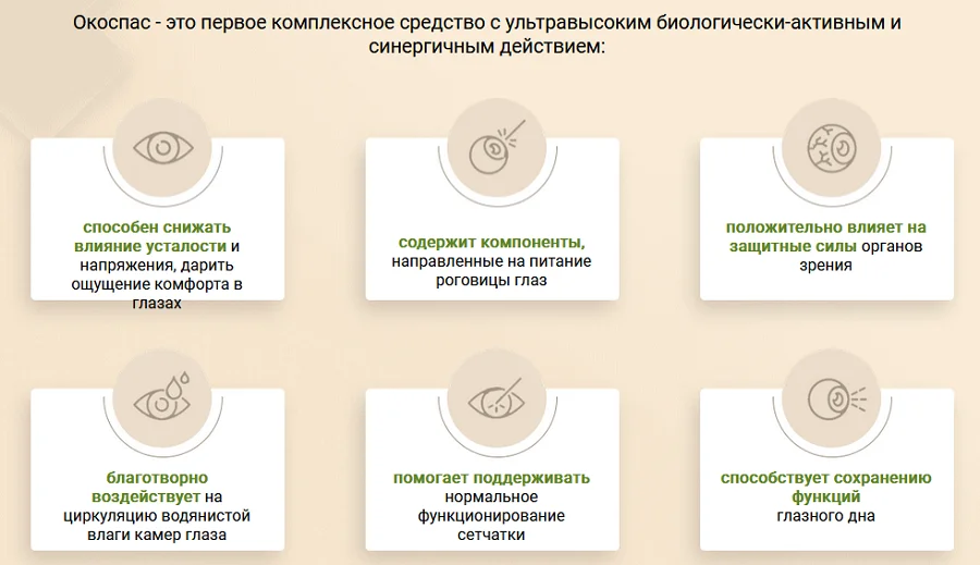 Как действует лекарство Окоспас для зрения на организм человека