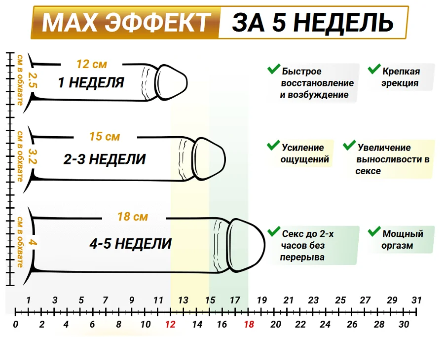 Как действует Титан Гель (Titan Gel) для мужчин после 5 недель применения на половой член