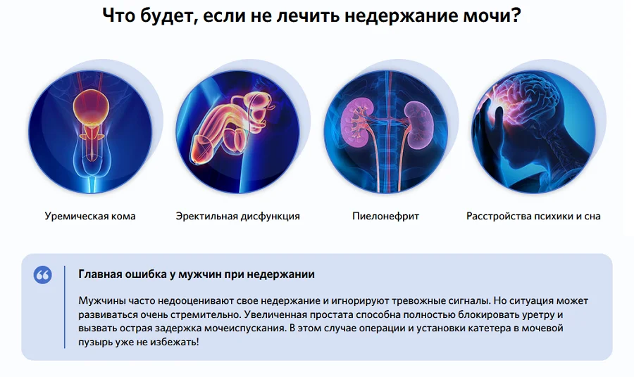 Что будет, если не лечить недержание мочи у мужчин?