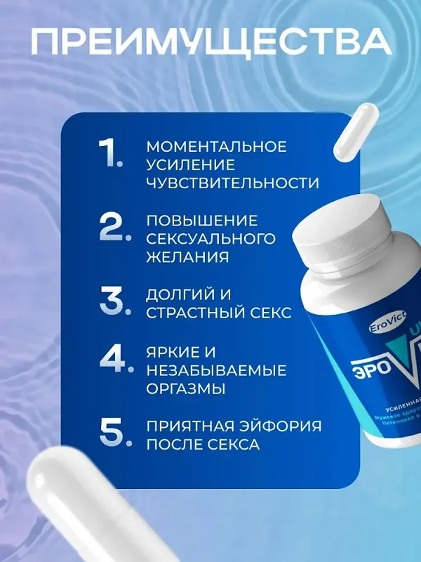 Преимущества препарата Эровикт капсулы от потенции