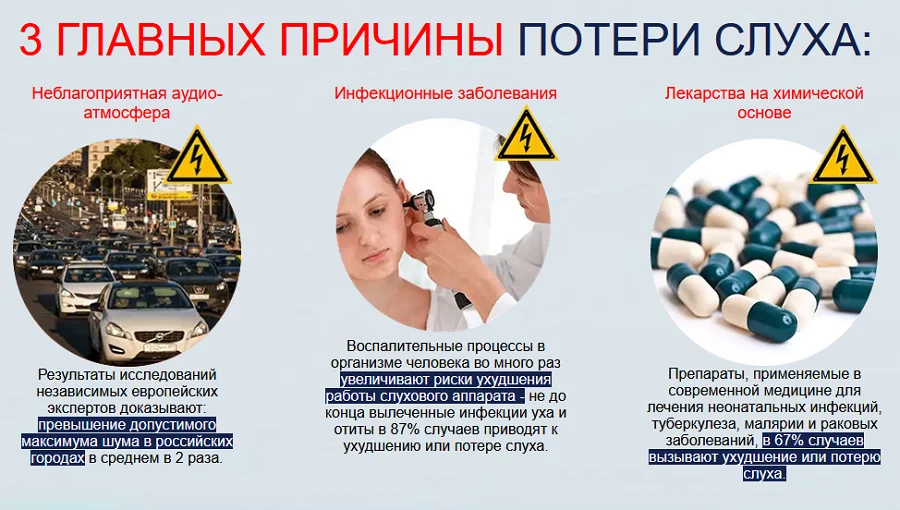 3 главных причины потери слуха