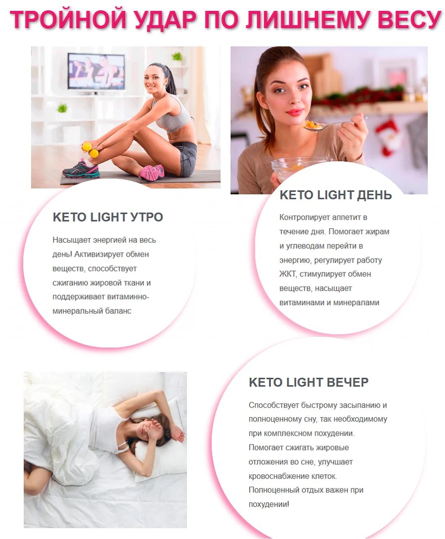 Keto Light (Кето Лайт) это тройной удар по лишнему весу!