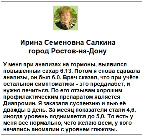 Отзывы реальных покупателей о препарате Диапромин средство от диабета №4