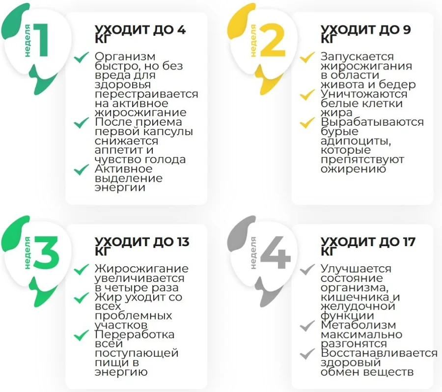 Эффективное похудение за 4 недели при использовании комплекса Слимофор