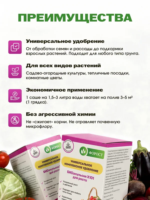 Преимущества комплексного органического удобрения Форост