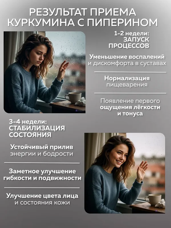 Результат приема Куркумин с пиперином